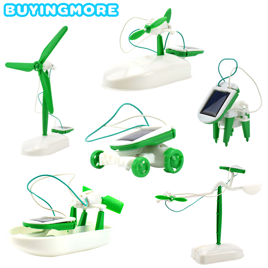 

Jiggy Puzzles 6 IN 1 Solar Toys Robot Model Kit Science Toys DIY Assemble Airplane Boat Car Train Educational Gifts Toys for Boy