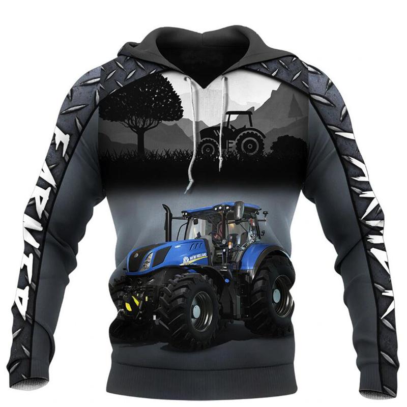 

Men' Hoodies & Sweatshirts Fashion Casual Hoodie Beautiful Tractor 3D Full Print Autumn Zipper Unisex Harajuku Street Sweatshirt Jacket HY0