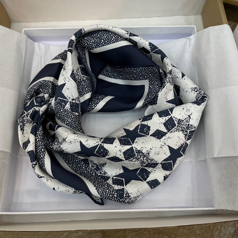 

New Style Fashion luxuries Silk Scarf Star Top quality kerchief Summer Women's Print Scarves Designer For Lady Wholesale Hand crimping Headband