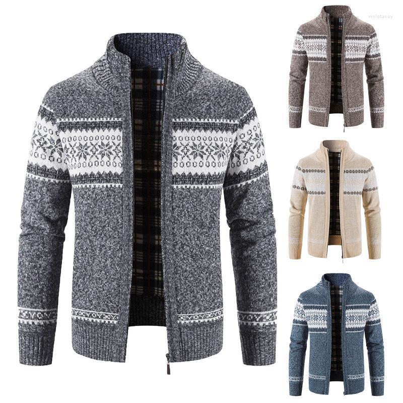 

Men's Wool & Blends Autumn Winter Sweater Jackets Casual Faux Fur Sweatercoat Zipper Knitted Thick Warm Cardigan Coat Sueter Masculino Viol2