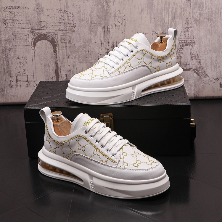 

Spring Autumn Fashion Breathable Wedding Dress Shoes Luxury Designers Classic Daily White Wear Resitant Walking Loafers Italian Style Men Hip Hop Sneakers X143, White gold