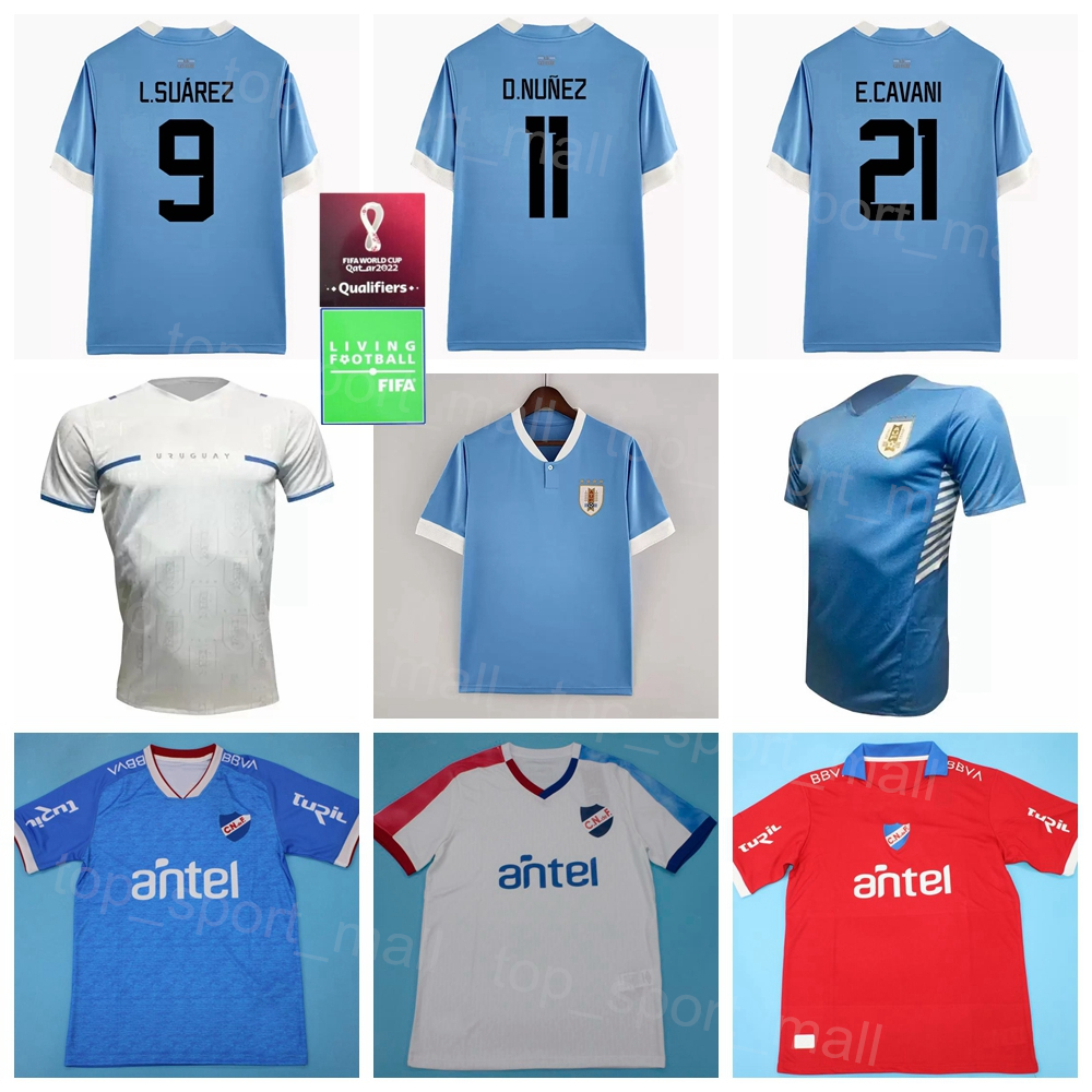 

National Team Uruguay Soccer 21 Edinson Cavani Jerseys 9 Luis Suarez 3 Diego Godin 10 Giorgian de Arrascaeta 2 Jose Maria Gimenez 2022 Qatar World Cup Football Kits, Blue