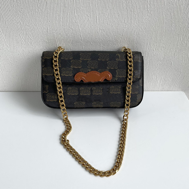 

Lady TRIOMPHE Leather Chain Bag Teen Metallic parts Cross Body Bag Designers Leather Shoulder Bags High Quality Handbag Cluth Purse, Color 1