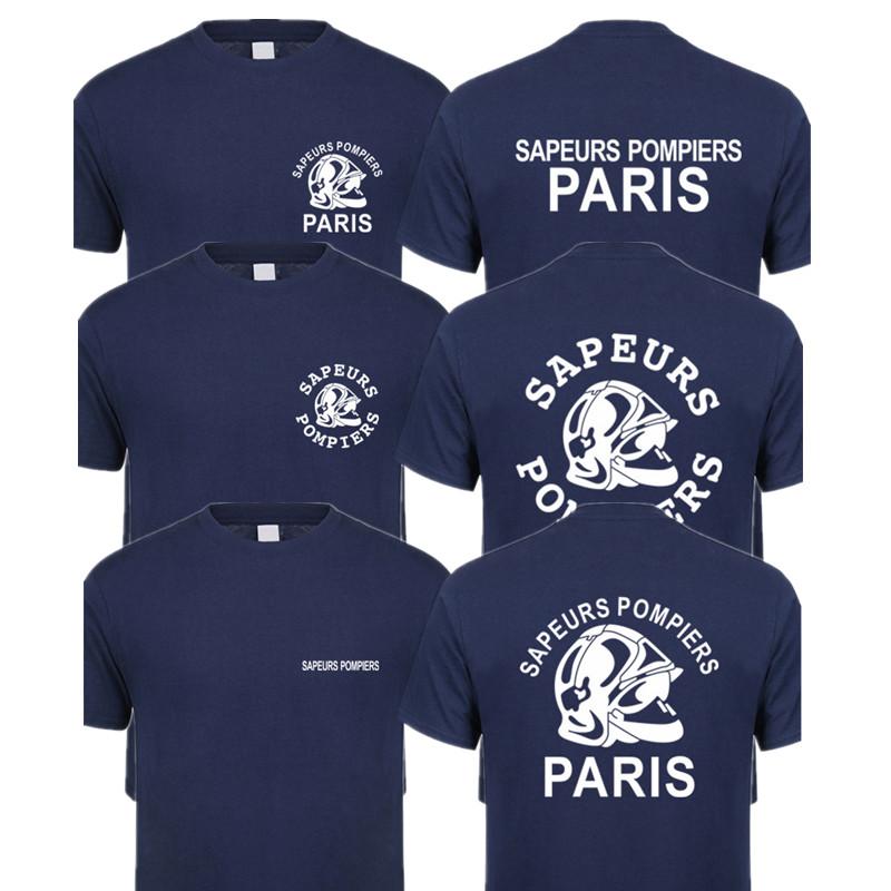 

Men's T-Shirts Sapeurs Pompiers Paris T Shirt Men France Firefighter Fire Department Brigade T-shirt Short Sleeve Cool Tops QR-025Men's, As picture