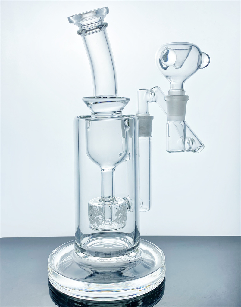 

2022 Brand New smoke Hookah 9" Heavy Duty Borosilicate Glass Ring Incycler Rig Water Hose w 1 perc Seed of Life 60mm Diameter with 14mm Bulb Z Converter GS001 Gun