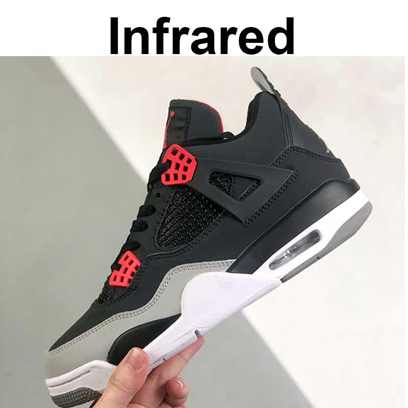 

Infrared Jumpman 4 with box men women basketball shoes jumpman 4 LKSS4056 Sail White Oreo Pure Money Dark Mocha University Bred mens sneakers, Socks
