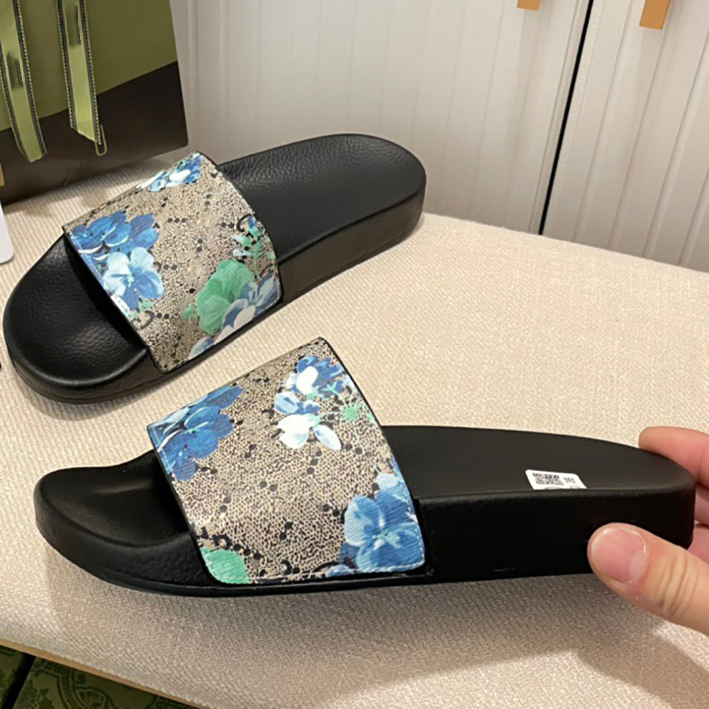 

2022 Summer Slippers For Women Mens Designers Slides Floral Brocade Flats Gear Bottom Flop Flip Scuffs Casual Fashion Beach Shoes Sandals Loafers With box, #6