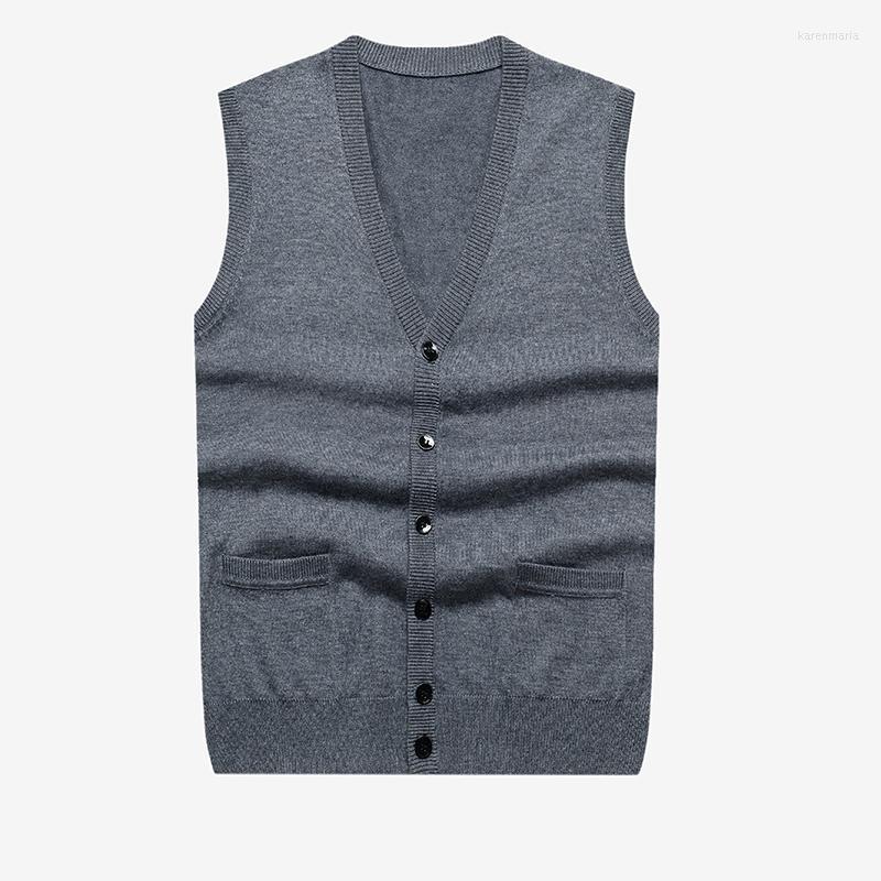 

Men's Vests Mens Solid Color Sleeveless Sweaters Cardigans Wool Knitted Single Breasted Men Cashmere Warm Vest Cardigan Kare22, Red