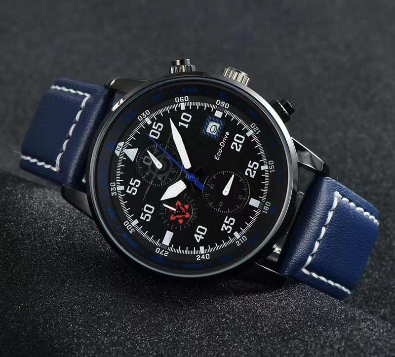 

high quality Men Luxury Watch six stitches All dials work Automatic Quartz watches Japan Top brand chronograph clock Fashion leather Strap Montre De Luxe Gift