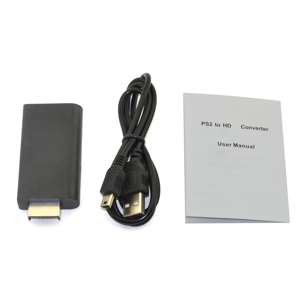 

Male to Female for PS2 Display to HD Converter Audio Video Convert 3.5mm Adapter for PS2 with Retail box