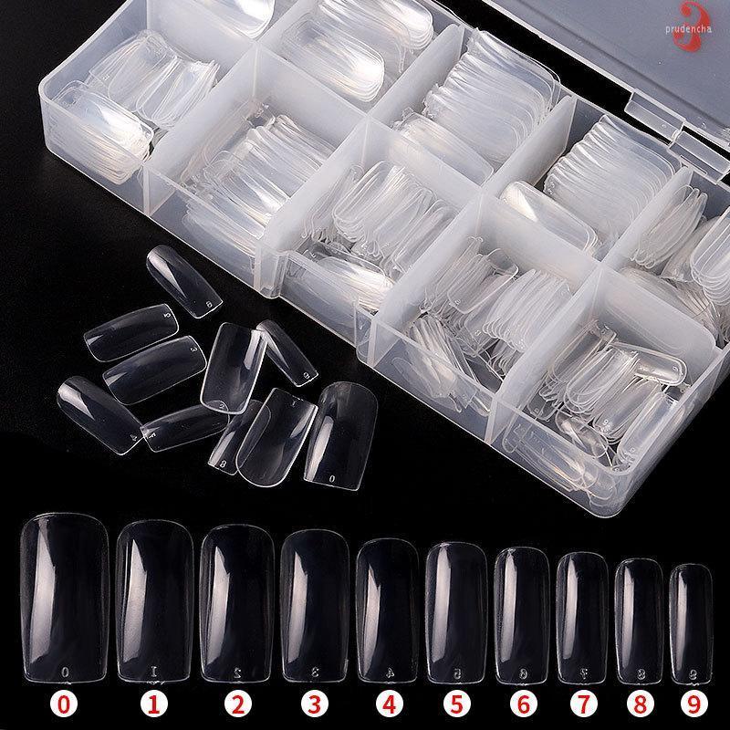 

False Nails 500pcs/box Artificial Nail Tips Full Cover Acrylic Transparent Fake Natural French Manicure DIY Tool Prud22, 500pcs natural full