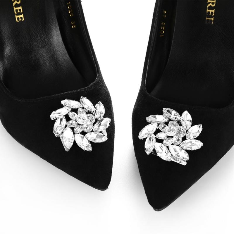 

Anklets IngeSight.Z Elegant Crystal Flower Clip Charm Rhinestone Geometric Anklet For Women Jewelry High Heels AccessoriesAnklets