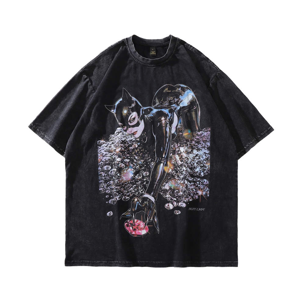 

T Shirt Men Hip Hop Graphics Print T Shirts 2022 Summer Short Sleeve T-Shirt, Black