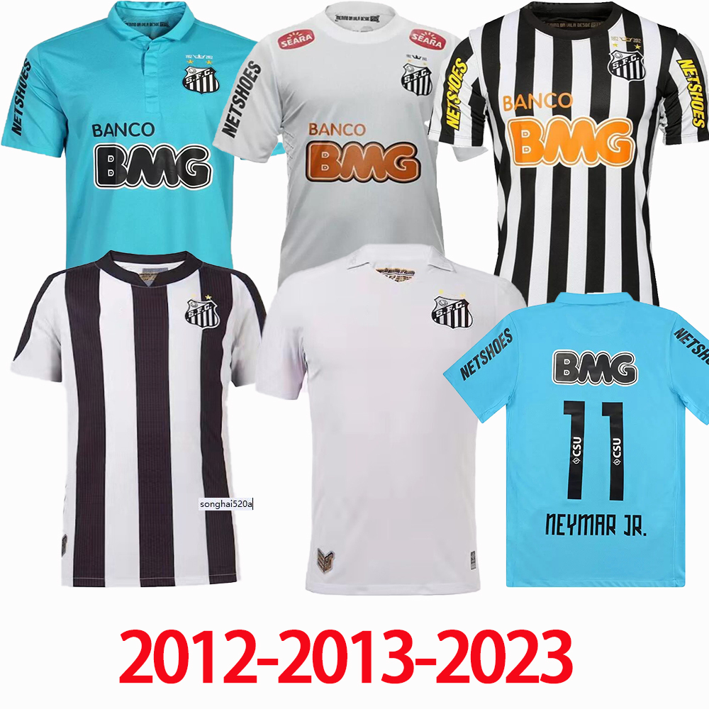 

2012 2013 2023 Santos fc retro soccer jersey 12 13 NEYMAR JR Ganso Elano Borges Felipe Anderson vintage classic home away 3rd football shirt, 2013 away