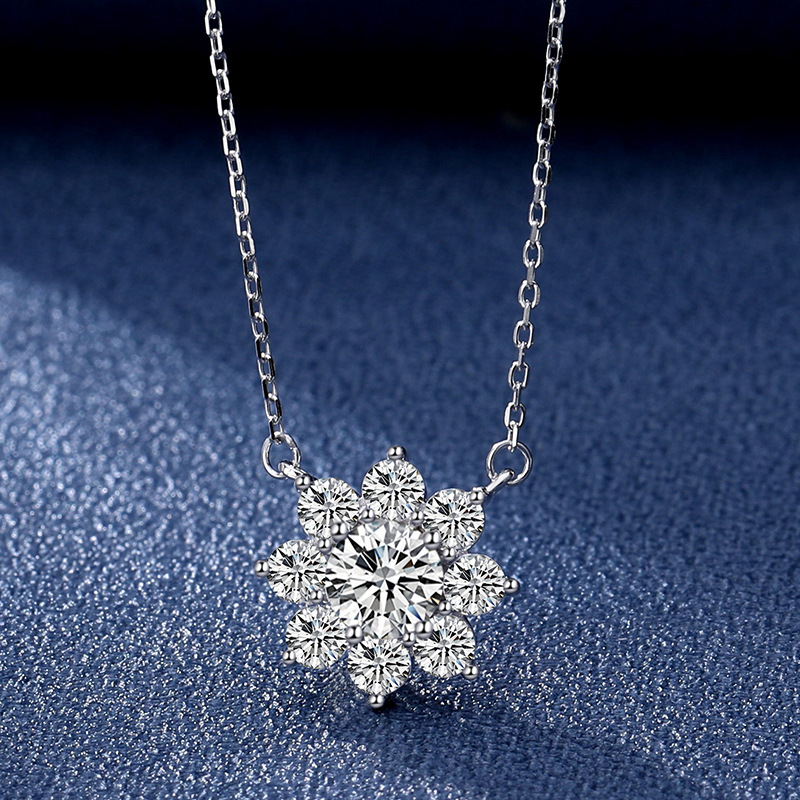 

Sterling Silver S925 Diamond Necklace r Plated 18k Platinum Wedding Dsvvs