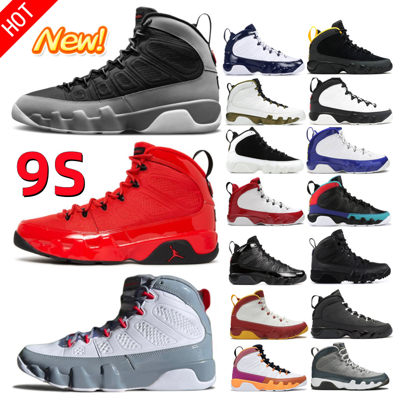 

New Arrival 9 IX 9S Men Basketball Shoes Space Bred University Blue Gold Gym Chile Red UNC Particle Dream It Racer Blue Statue Anthracite Man Sport Sneakers Trainers, Shoebox