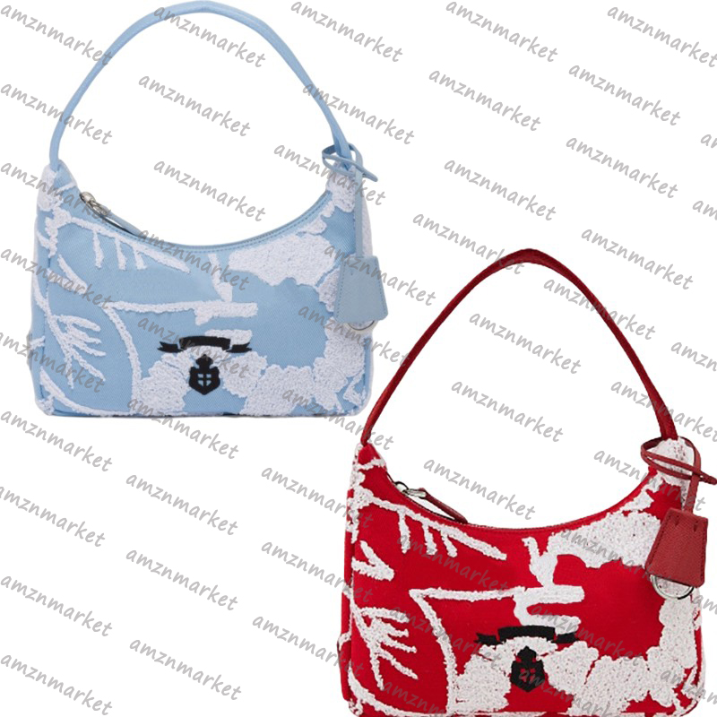 

Hobo Bag Designer Women's Canvas Floral Letter Embroidery Metal Zipper Decorate Luxury Brand Shoulder Top Handle Beach Bags Handbags Purse Wallet, Red