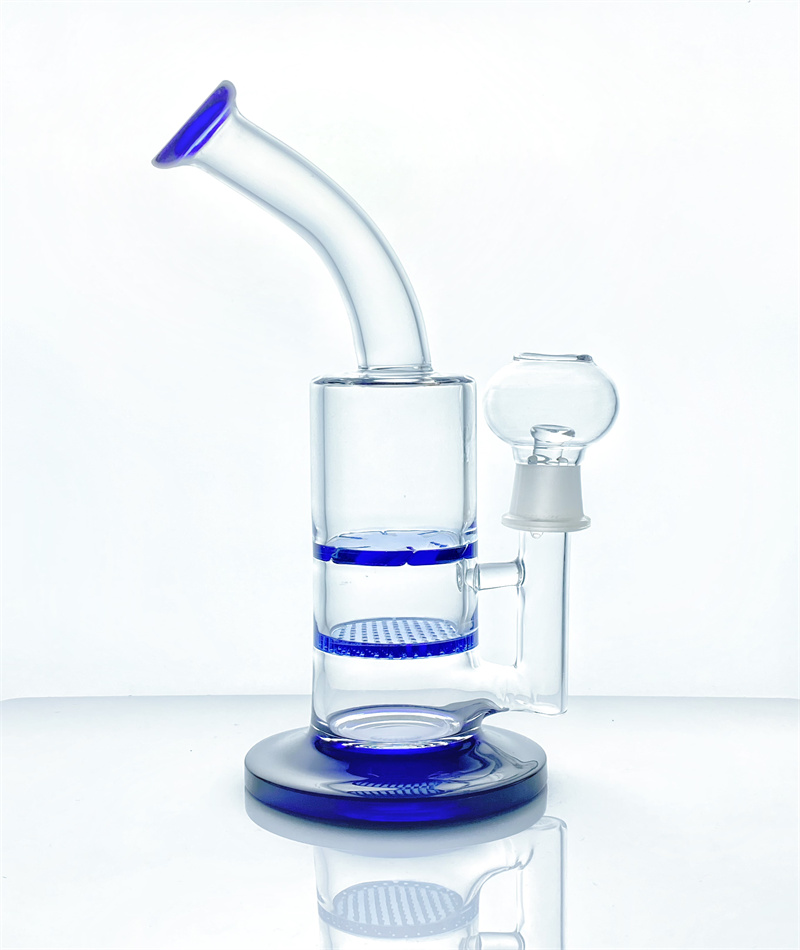 

Honeycomb sheet bong glass smoke bubbler water pipe tornado cyclone perc with cap