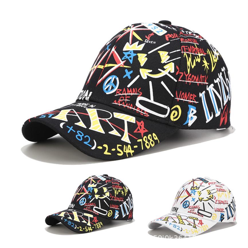 

New Summer Handwriting Letters Designer Baseball Cap Snapback Hats Unisex Black White Style Hat for Men Women Hats298r