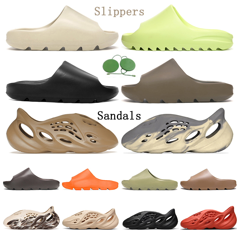 

slippers designer slides for mens womens slide sandals Desert Sand Earth Brown Bone Glow Green Resin Mineral Blue trainers big size 36-47, #1 desert sand