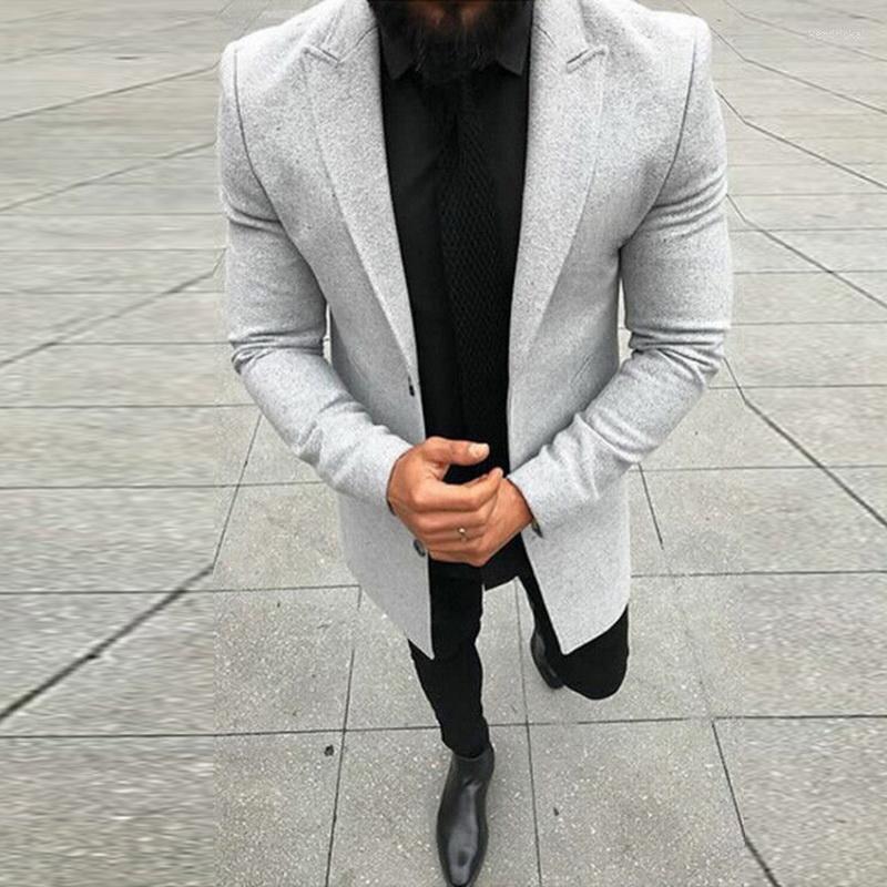 

Men's Wool & Blends Arrival Slim Woolen Coat Winter Luxury High Quality Jacket Thick Warm Single-breasted Business Kend22, Black