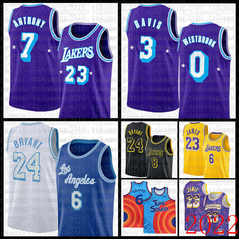 

24 0 3 LeBron James Carmelo Anthony Basketball Jerseys Los Angeles''Lakers''Kobe''Bryant''Mens 23 6 7 Anthony Russell Westbrook Davis Clear, Jersey
