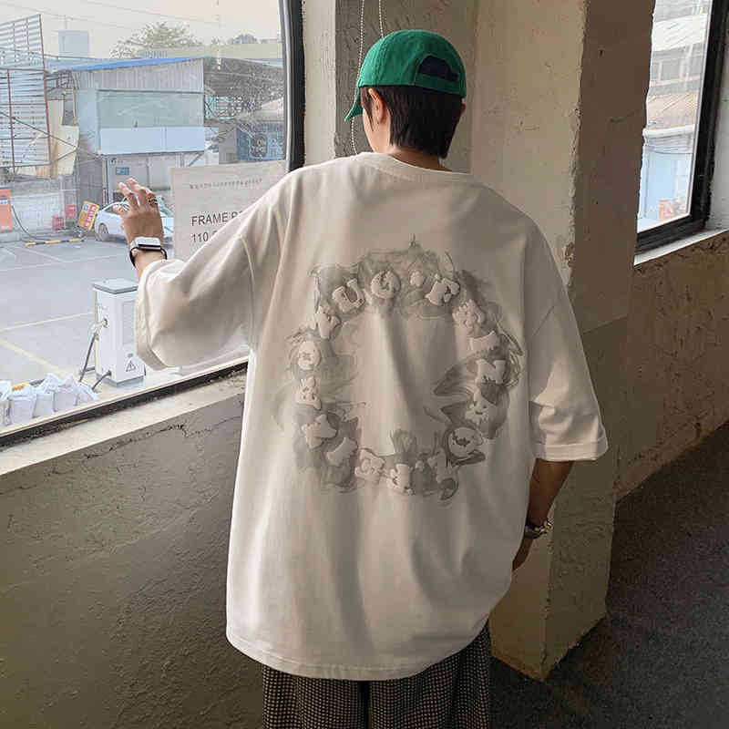 

Large short t-shirt pure cotton summer loose and fat half sleeved clothes men' fashion brand T-shirt, Hxy953 dark grey