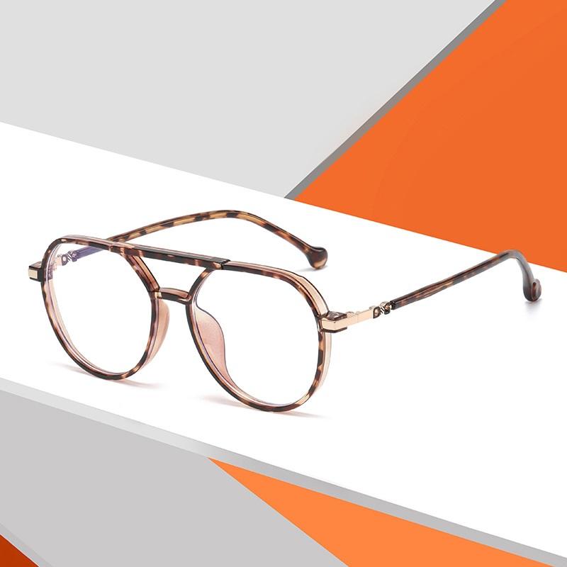 

Sunglasses Niche Retro Double Beam Optical Mirror Fashion Anti-blue Light Flat Trend No Degree GlassesSunglasses