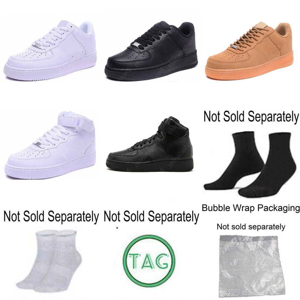 

One 1 Men running shoes Sneakers des chaussures Classic High Low Triple White Black Brown sandal Outdoor Fashion Women Mens sports Trainers2022, Bubble wrap packaging
