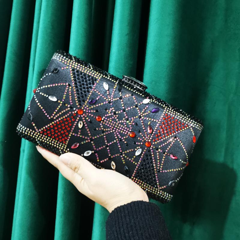 

Evening Bags Rainbow Rhinestone Purse For Women Luxury Party Handbag Wedding Clutch Bag Diamond Cylinder Shoulder BagEvening, Ym6542silver