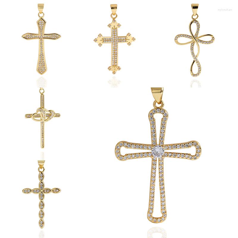 

Charms Cross Jewelry Making Geometric Pattern Designer Diy Earrings Necklace Bracelet Accessories Copper PlatedCharms