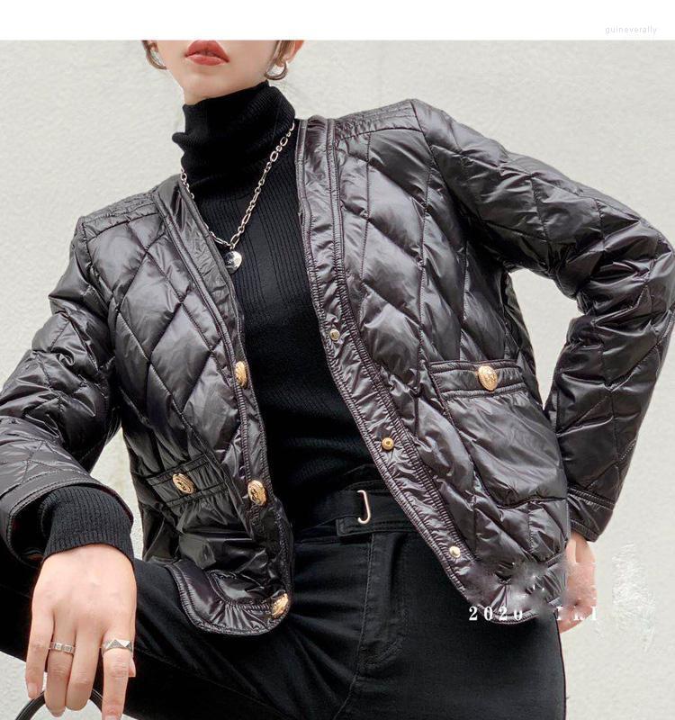 

Women' Down & Parkas Winter Women Ultralight Thin Short Jacket High Quality White Duck Jackets Long Sleeve Warm Coat Parka Female Outwear G, Black