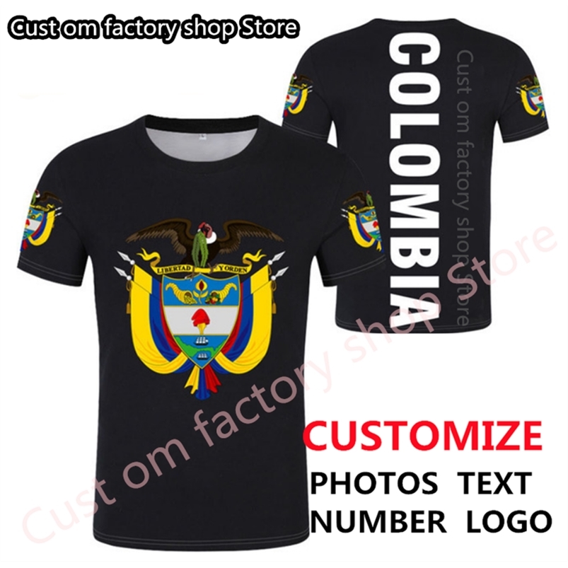 

COLOMBIA t shirt diy free custom made name number col t shirt nation flag co spanish republic country print p o 0 clothes 220616, Style 1
