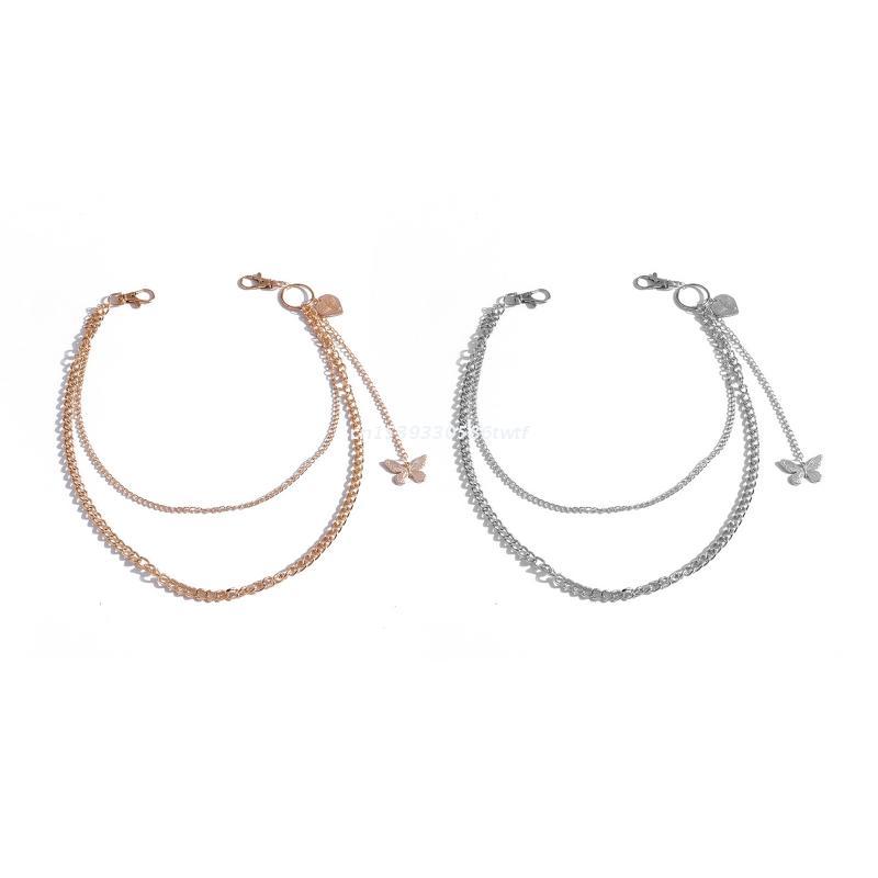 

Belts Butterfly Heart Shape Pendant Pant Chain Women Multi Layer Street Trousers Key Hip-hop Waist Chains Belt For DropshipBelts, Gold