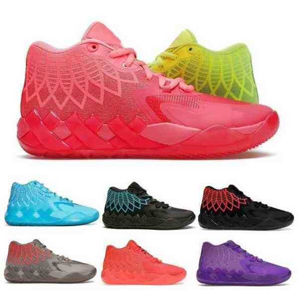 

2022 Fashion Melo Ball Men Basketball MB.01 Shoes Sneakers Buzz Queen City Rick And Morty Rock Ridge Black Red Blast High Quality Outdoor Trainers With Logo, Peach