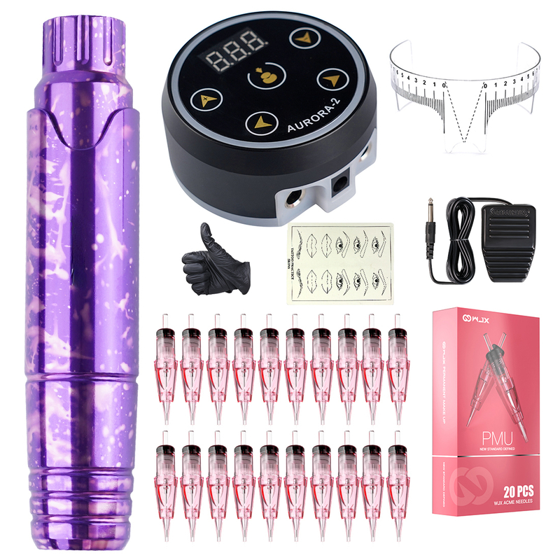 

Mast Tattoo P10 PMU RCA Rotary Machine Pen Permanent Makeup Kit with LED Display Power Supply Wjx Pmu Cartridge Supplies Set 220728