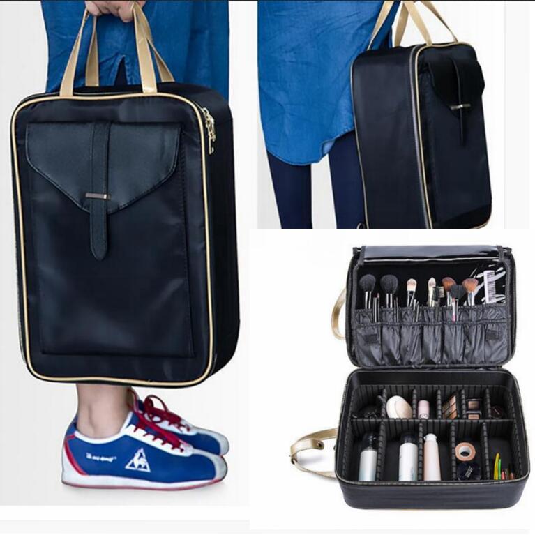 Cosmetic Bags & Cases Professional Makeup Handbag Organizer Bag Suitcase Bursh 5 Layers Travel Backpack Large