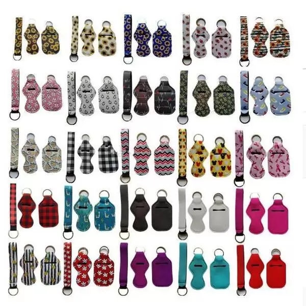 

3 Pieces Travel Keychain Set for Party Favor Including 30ml Hand Sanitizer and Chapstick Holder Wristlet Lanyard 95 Colors Boutique 39