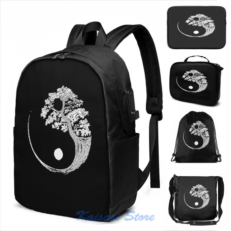 

Backpack Yin Yang Bonsai Tree Japanese Buddhist Zen USB Charge Men School Bags Women Bag Travel Laptop, Drawstring bag