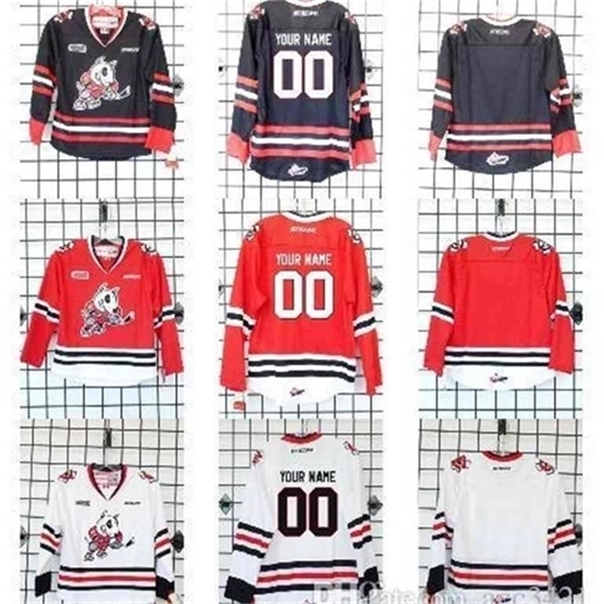 

C26 Nik1 Custom Men Youth women Nik1 tage Customize 2016 Customize OHL Niagara IceDogs Hockey Jersey Size S-5XL or custom any name or number, Black youth s-xl