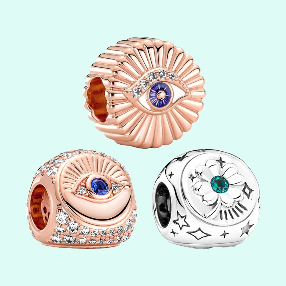 

Fit pandora charms 925 bracelet Bead Original box Symbol Hamsa All-seeing Eye Clover Horseshoe Ladybird European charm jewelry