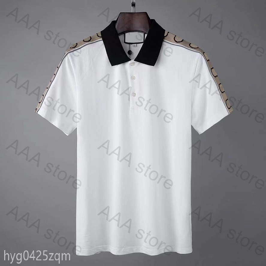 

5A 2021ss Designer Polo Shirts Men Luxury Polos Casual Mens T Shirt Snake Bee Letter Print Embroidery Fashion High Street Man cc Tee, 01