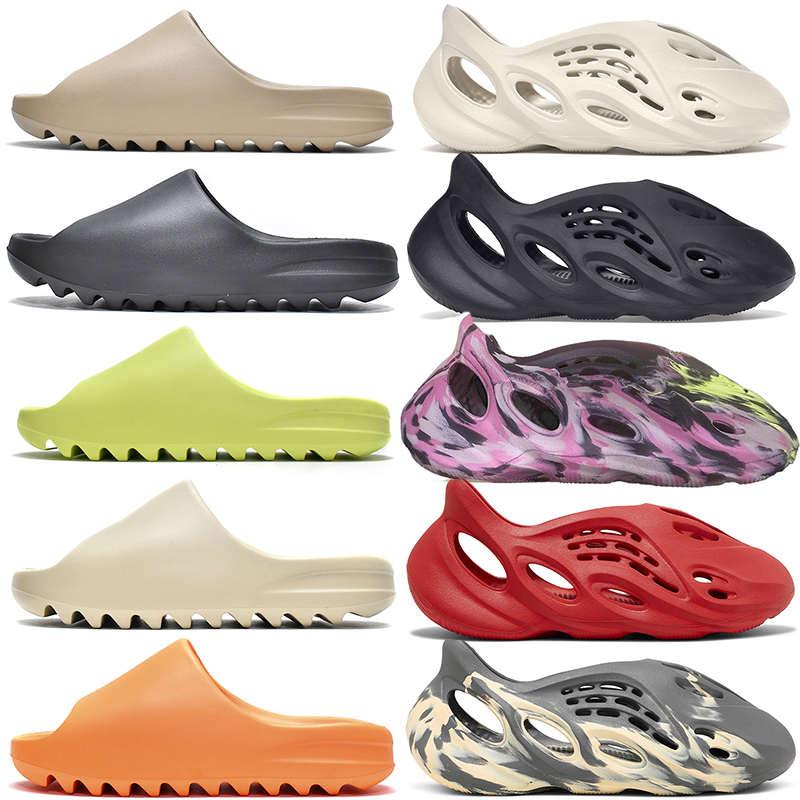 

MX Carbon Sandals Mist Foam Runner Slippers Onyx Bone Pure Soot Men Women Sandal Sulfur Stone Sage Vermilion Sand Grey Moon Ararat Flat Beach Designer Slides US4-13, Desert sand