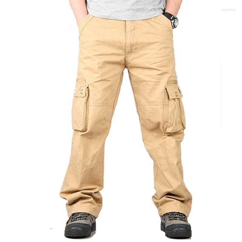 

Men's Pants Style Men's Casual Trousers Cotton Loose Large Size Overalls Fashion Multi-pocket StreetwearMen's Naom22, Black