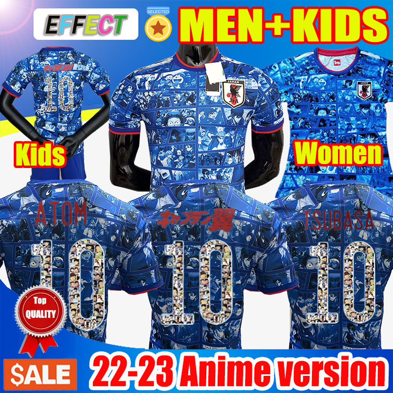 

Anime version 21 22 Japan Soccer Jerseys Captain Tsubasa Japanese Special Edition Home blue Cartoon #10 ATOM KAGAWA OKAZAKI 2021 2022 Men Women Kids football Shirts, Player anime japan blue