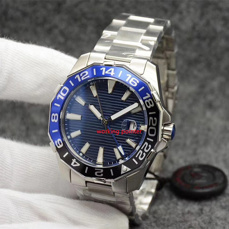 

Automatic Mechanical Watch Mens Business Stainless Steel Strap Two Tone Bezel gmt work, Box