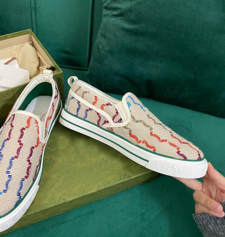 

Luxury Designer Casual Shoes Tennis 1977 Sneakers Men Women Linen Woven Shoes Ace Rubber Soles Vintage Casual Sneakers 77 Classic Loafers Espadrilles, Color 4