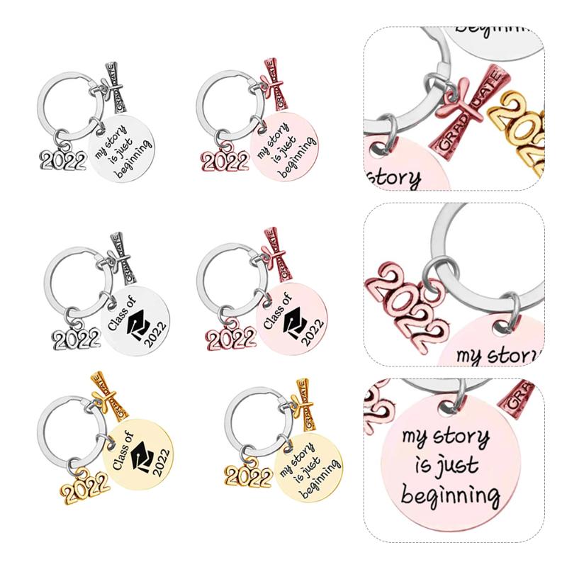 

Keychains 6pcs Keyholder Adorns 2022 Stainless Steel Graduation Keyholders Gifts