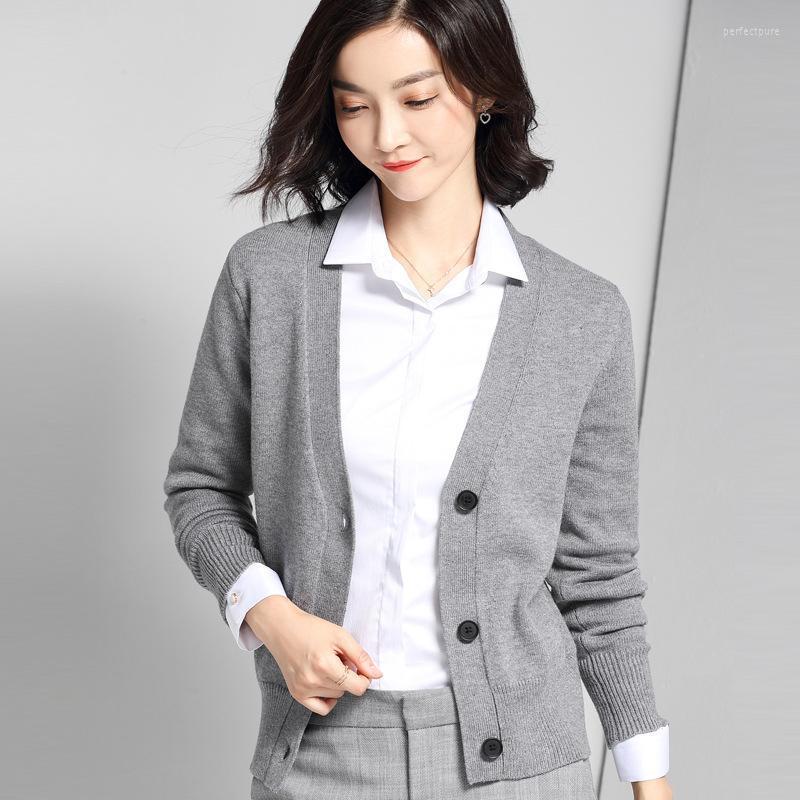 

Women's Knits & Tees Cashmere Cardigan Women Tops Autumn Winter Elegant Fashion V-Neck Jumper Pull Femme Single Breasted Sweater Perf22, Black