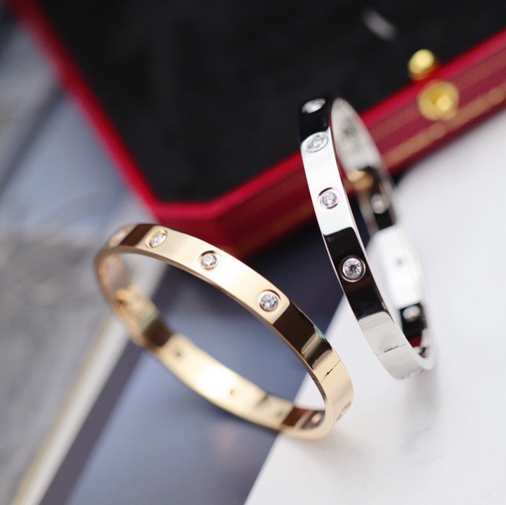 

Fashion jewelry love bracelets for men women charm bangles high quality titanium steel material diamonds screwdriver screw silver rose gold bracelets designer